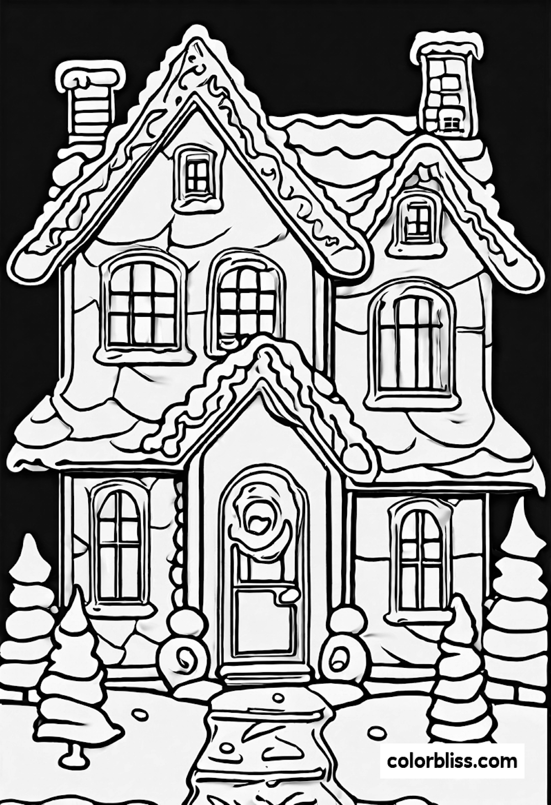 gingerbread house coloring pages