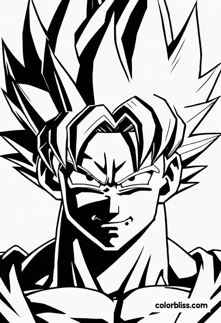 Goku Super Saiyan Coloring Page | ColorBliss