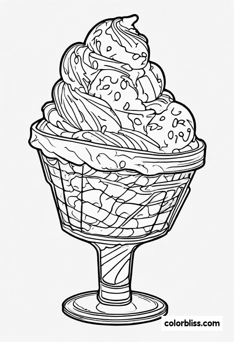 Delicious Ice Cream Coloring Page ColorBliss