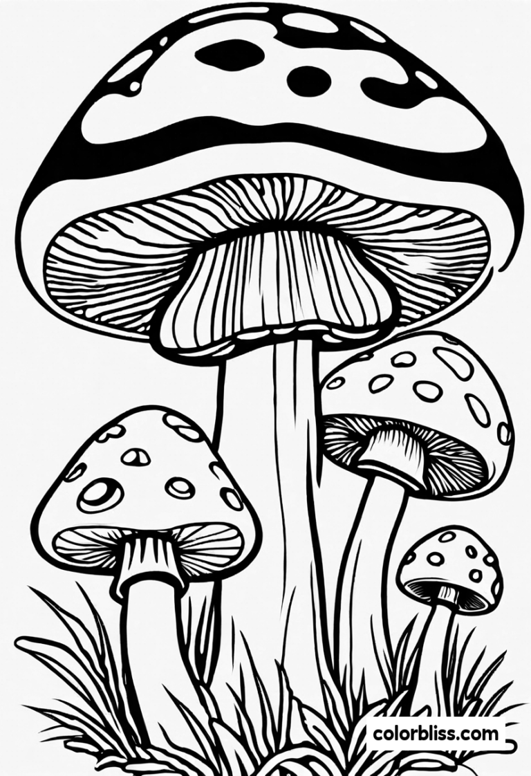 Mushroom Cottage Coloring Adventure Coloring Page ColorBliss