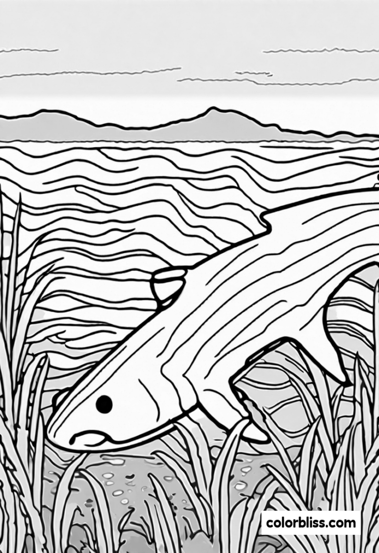Shark's Adventure at Sea Coloring Page | ColorBliss