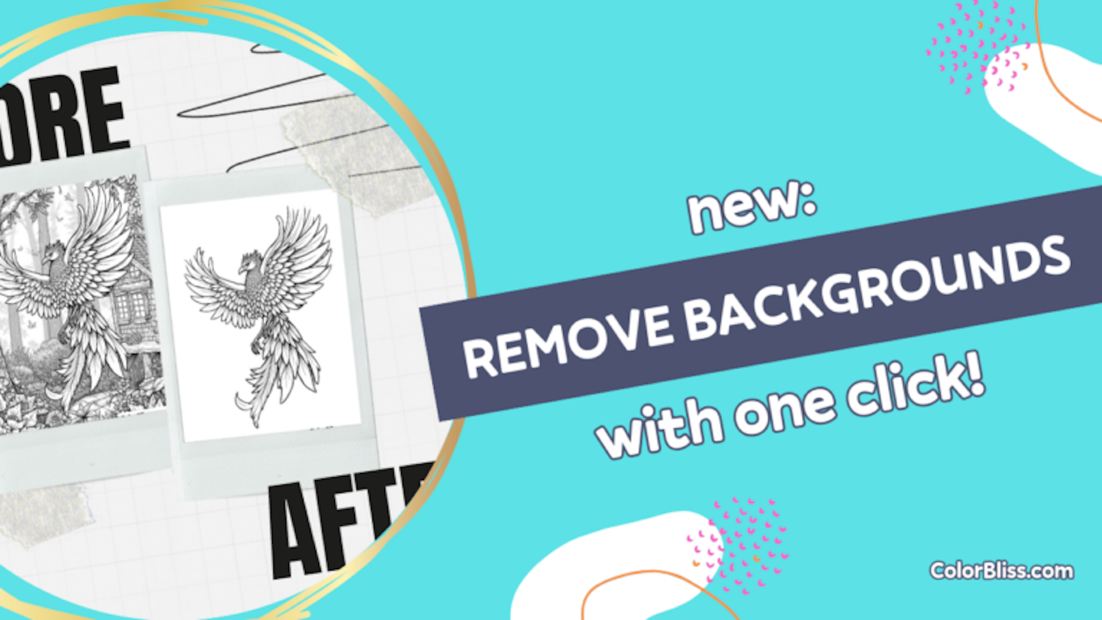 A coloring page of Changelog: One Click Background Removal