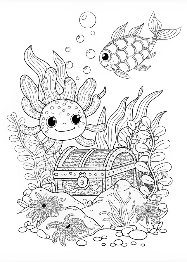 Lizard in the Garden Coloring Page