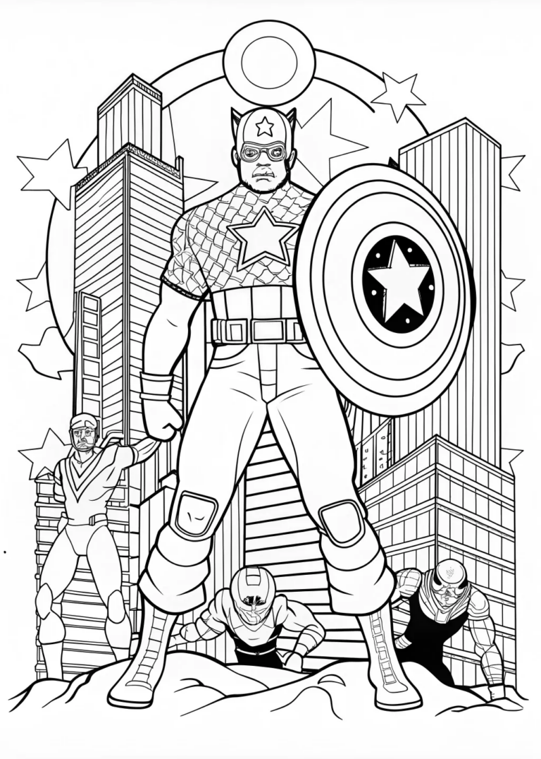 captain america coloring page