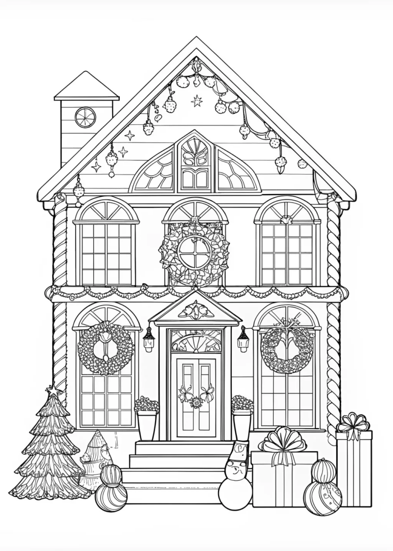 Winter Wonderland House Coloring Page coloring pages