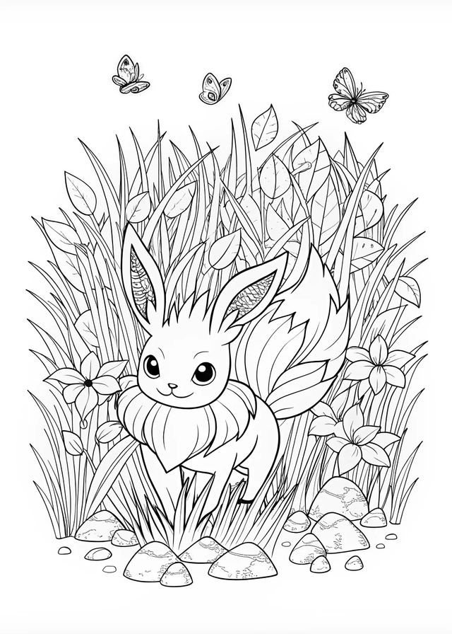 Jolteon in the City Skyline Coloring Page