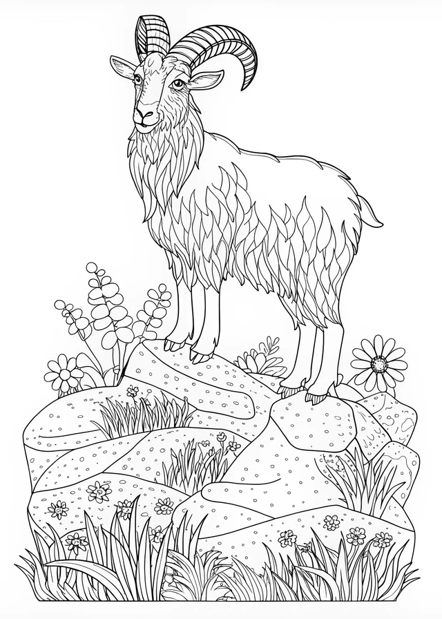 Majestic Ram Coloring Page