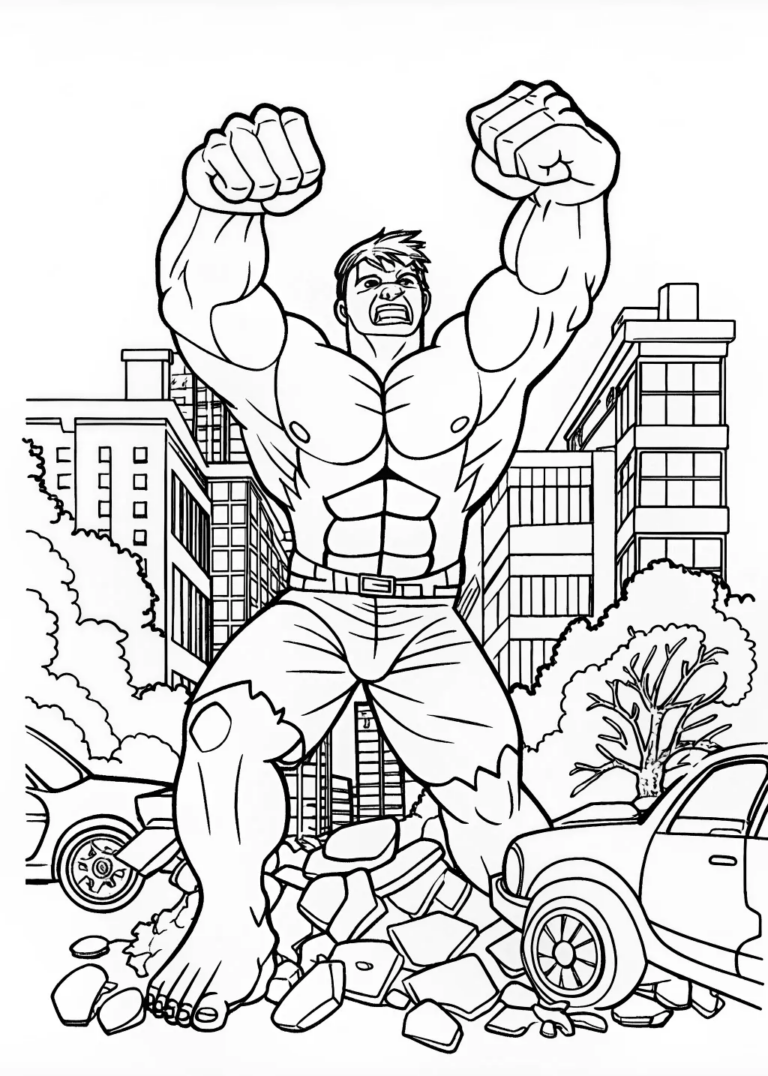 Hulk Smash Coloring Page | ColorBliss