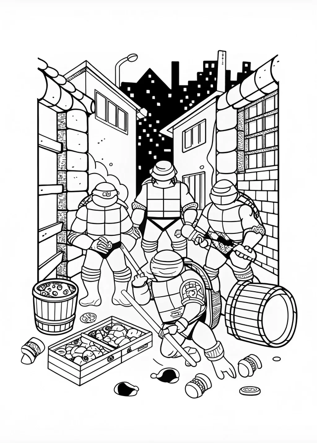 Leonardo the Turtle Hero Coloring Page