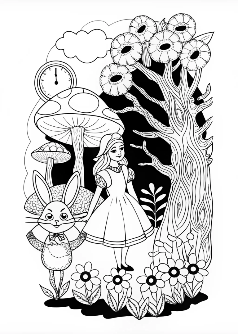 alice in wonderland coloring page