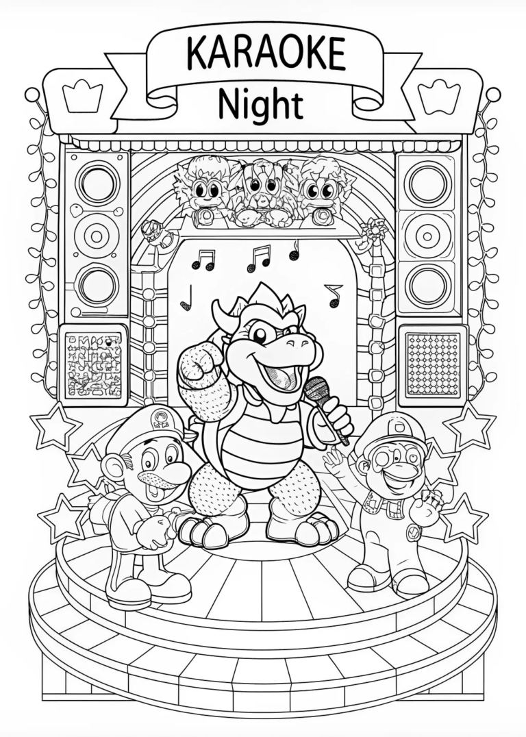King Koopa's Ready for Adventure! Coloring Page | ColorBliss
