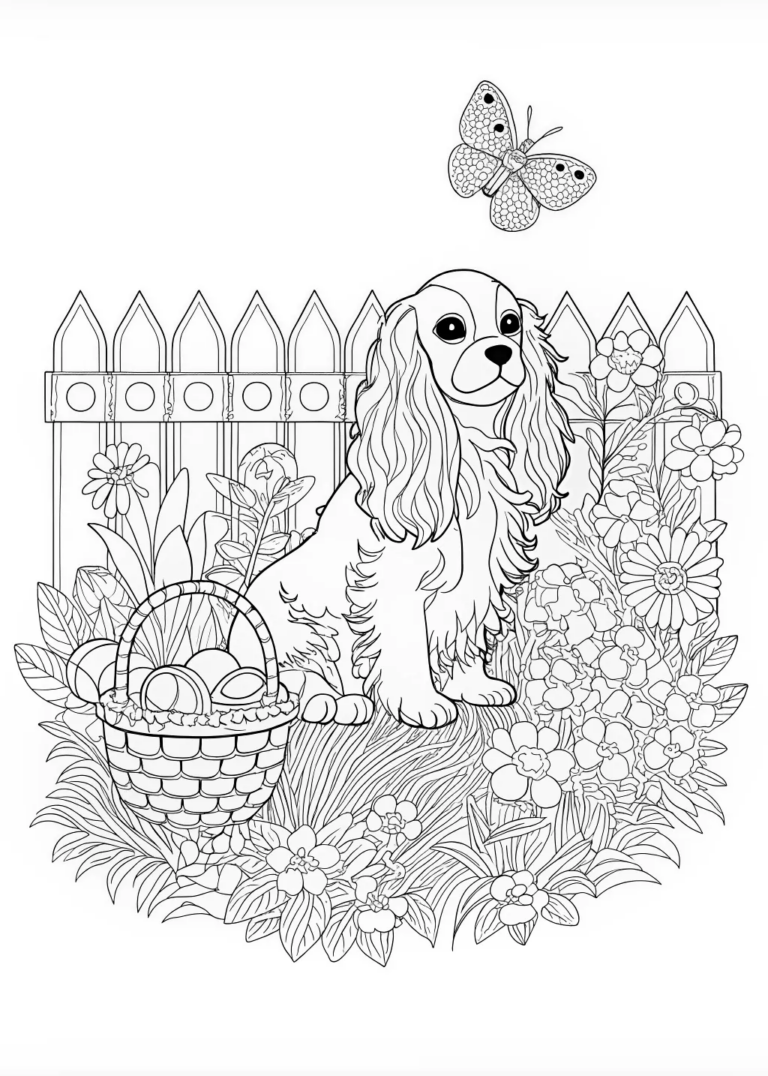 Cavalier King Charles Spaniel Coloring Page | ColorBliss