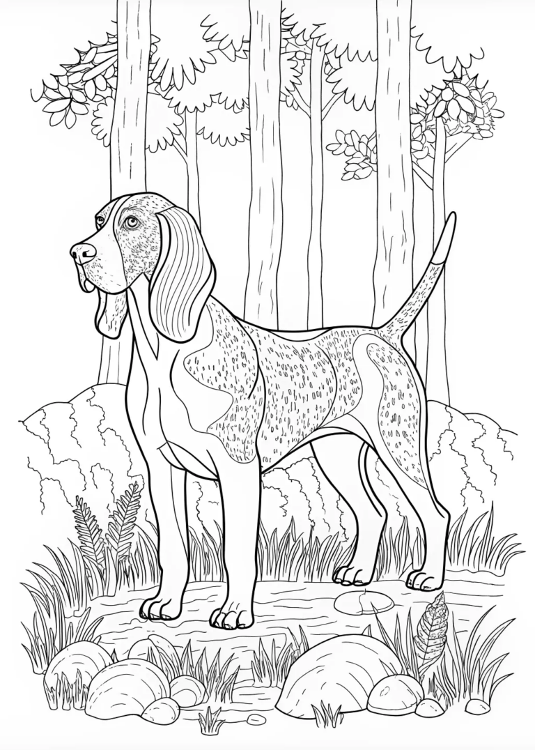 Coloring Page: Loyal Canine Friend | ColorBliss