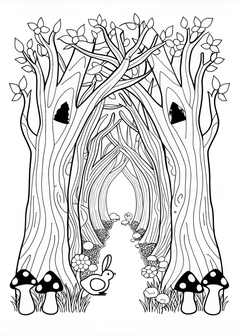 enchanted forest coloring page