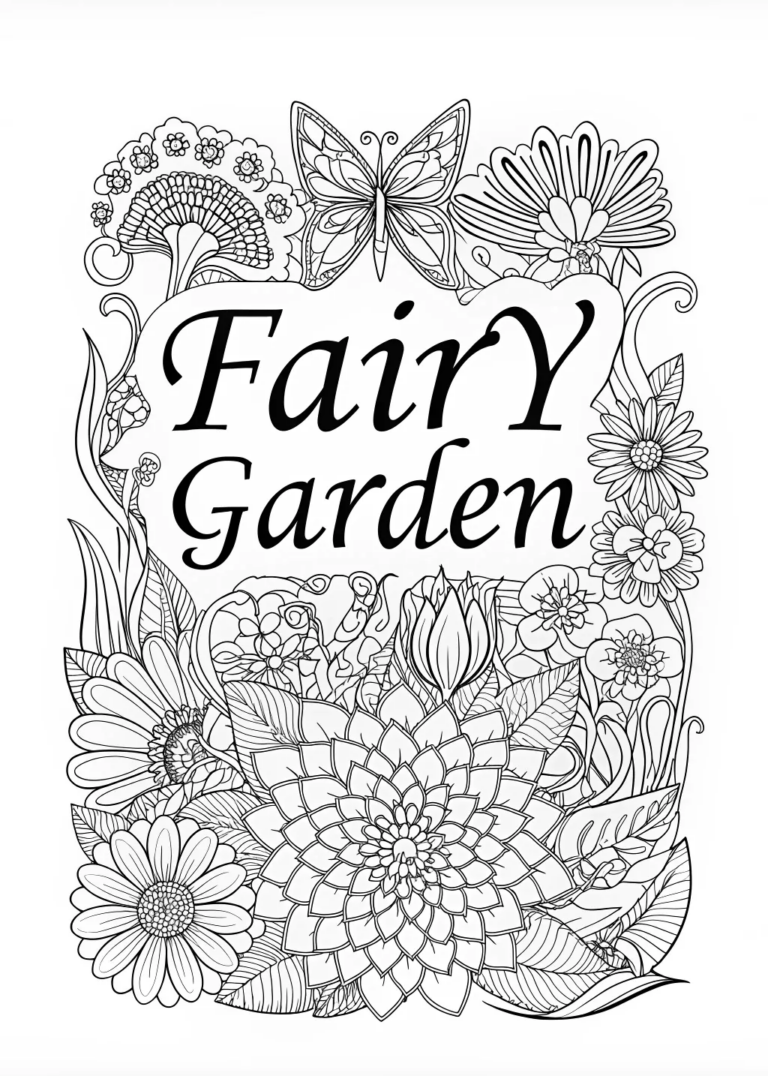 coloring page enchanted garden