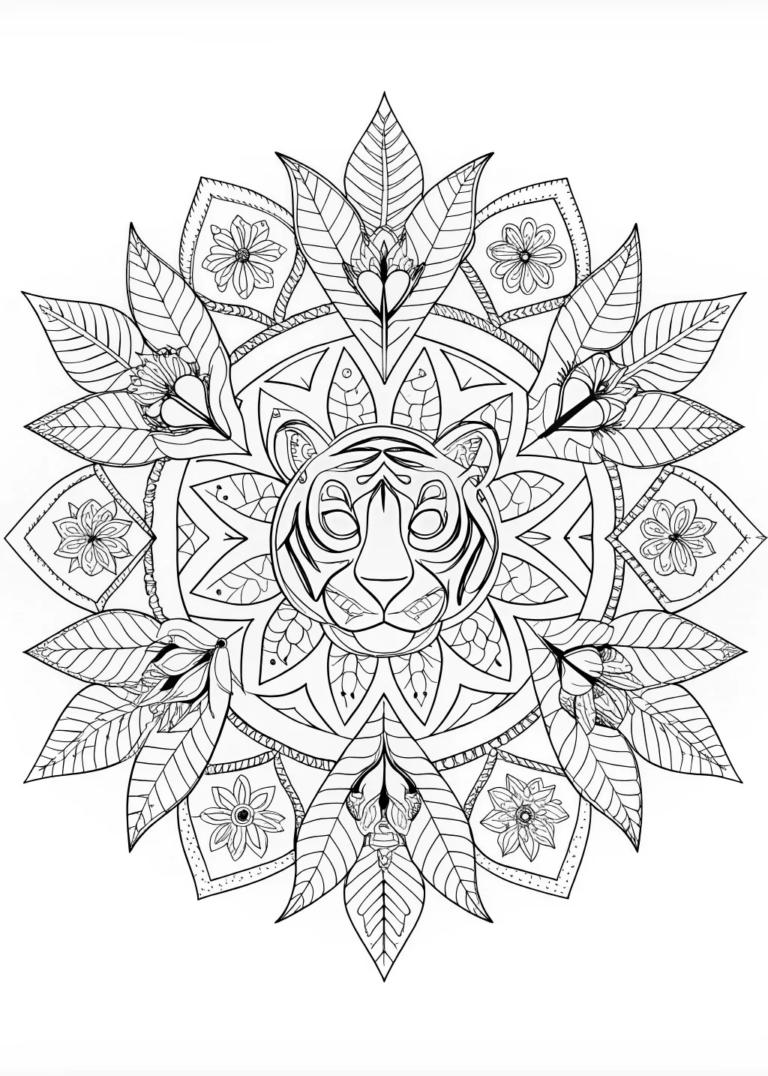 Intricate Tiger Mandala Coloring Page | ColorBliss