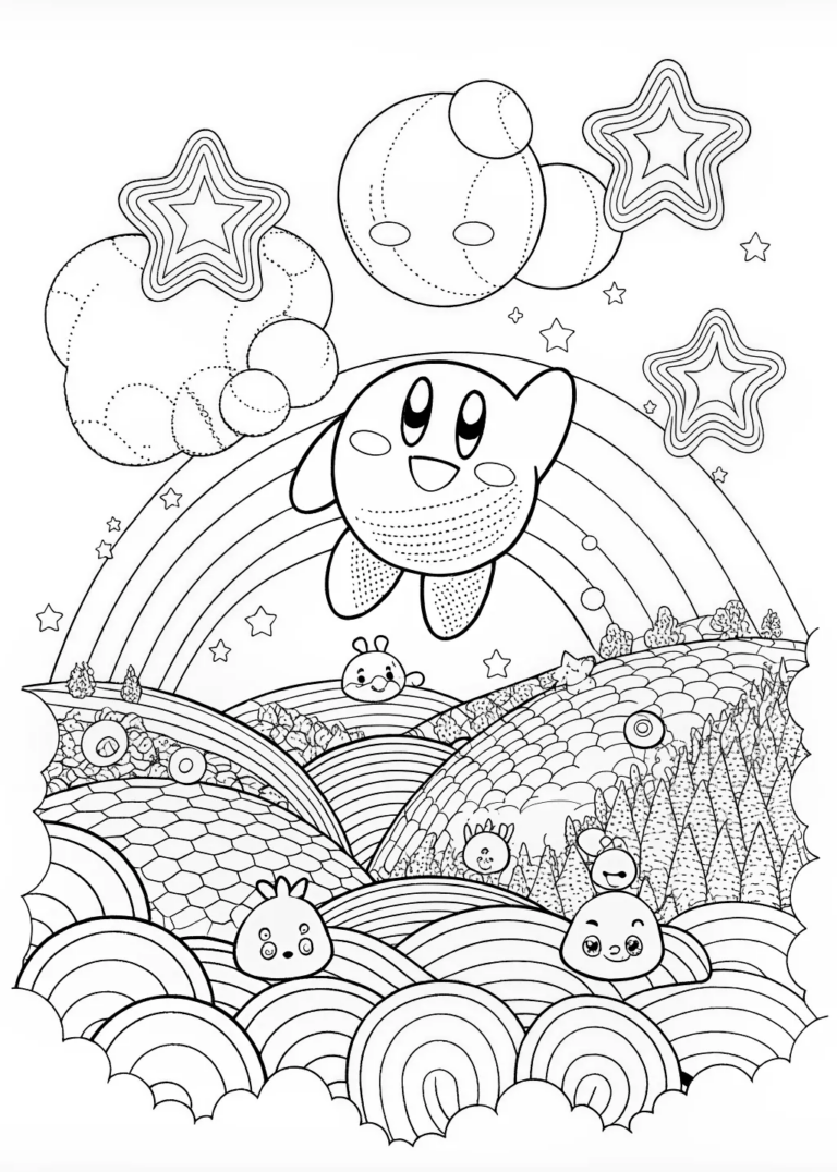 Waddle Dee Adventure Coloring Page | ColorBliss