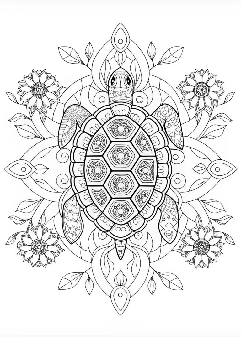 Mandala Turtle Coloring Page - Mandala Turtle Coloring Page 768x1076