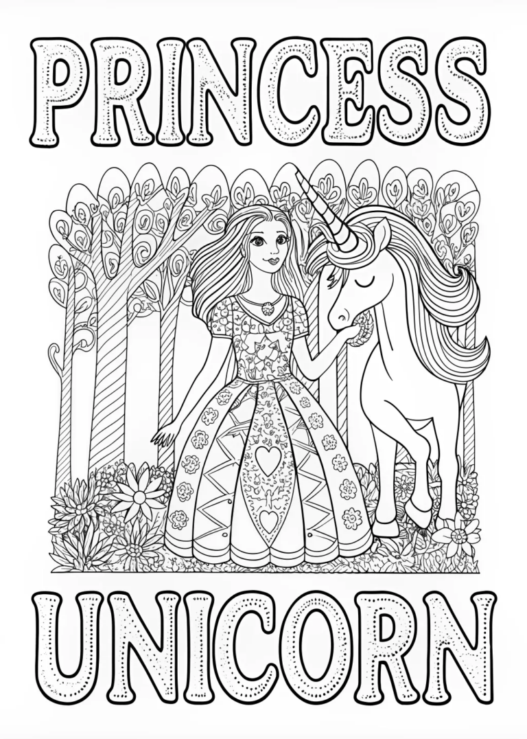 barbie unicorn coloring page