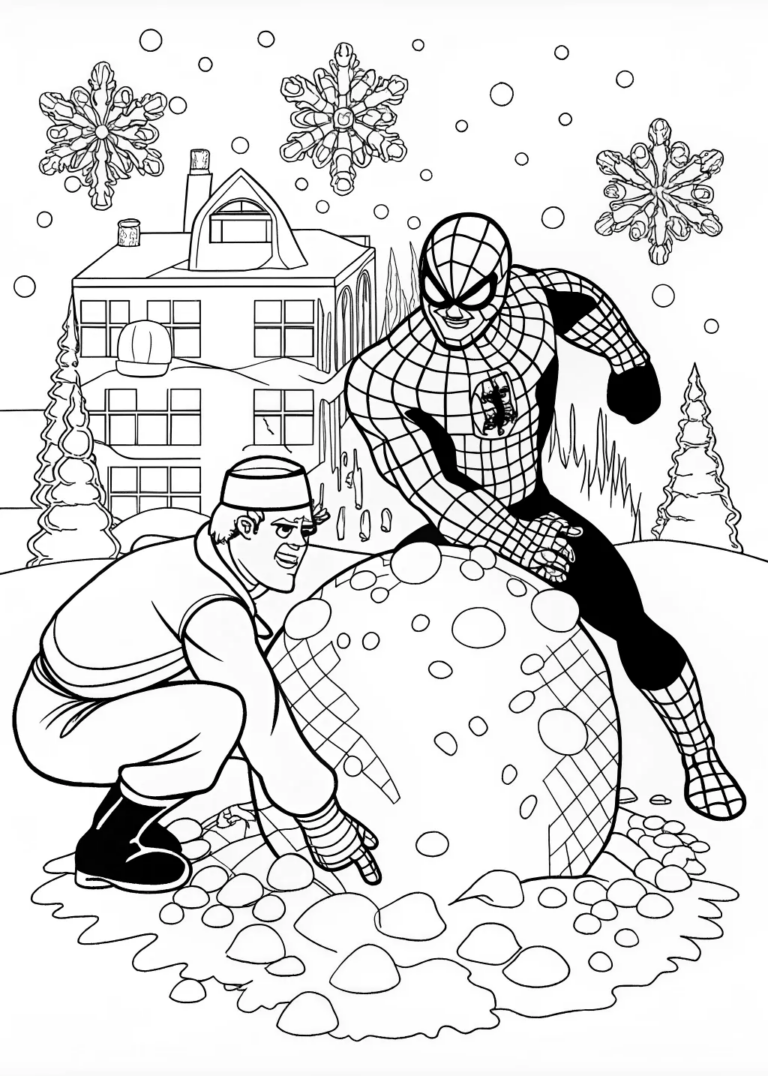 Spider-Man's Web-Slinging Adventure Coloring Page | ColorBliss