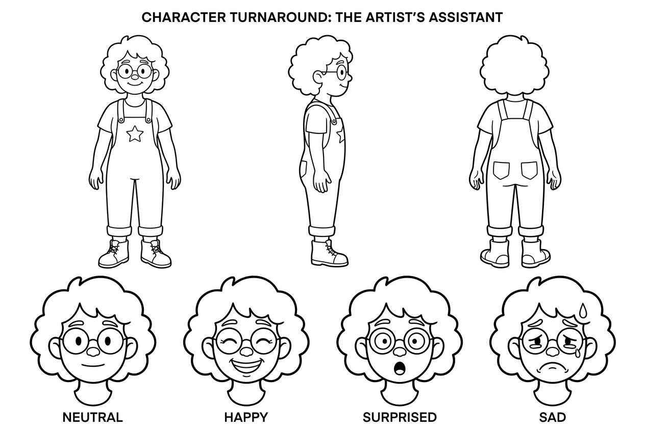 Rowan's character reference sheet